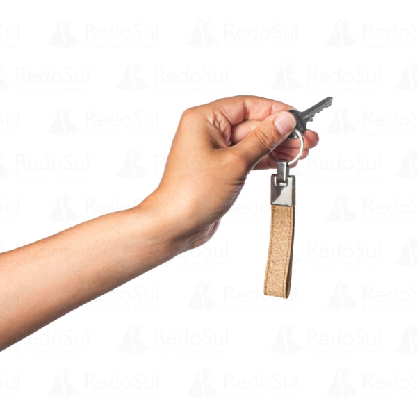 Conjunto de Caneta e Chaveiro em Metal e Cortiça Personalizado